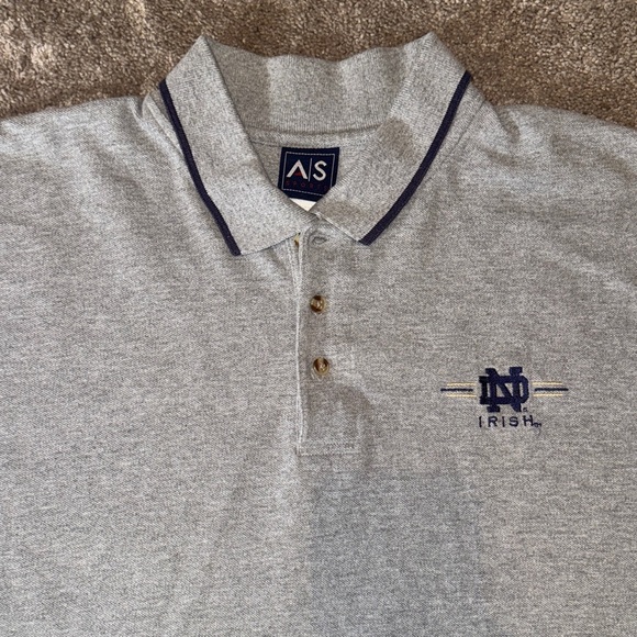 As Sports Other - Notre Dame men’s polo shirt XL gray short sleeve grey Irish